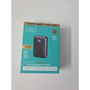 INIU Power Bank Ultra Portable Design 10000mAh 45W PD Fast Charging Black